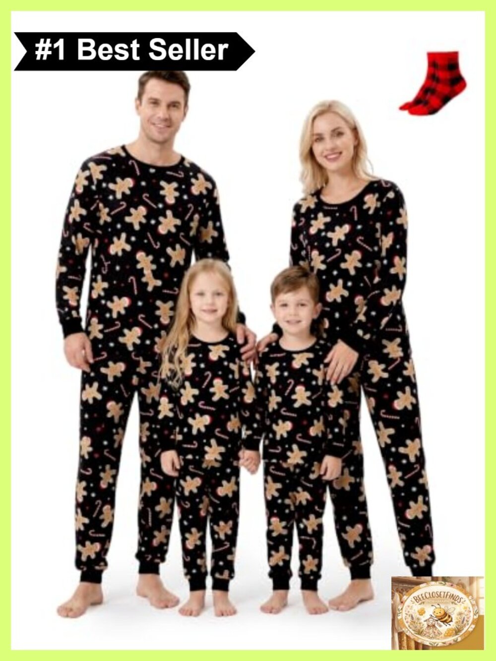 Matching Family Christmas Pajama Sets Holiday Sleepwear with Socks
